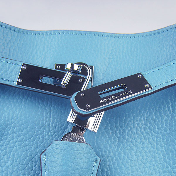 Replica Hermes Jypsiere 34 Togo Leather Messenger Bag Light Blue H2804 - 1:1 Copy